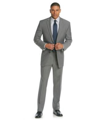 Calvin Klein Men's Grey Flat Front Suit Separates