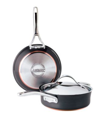 Anolon® 3-pc. Black Covered Sauteuse and Skillet Cookware Set