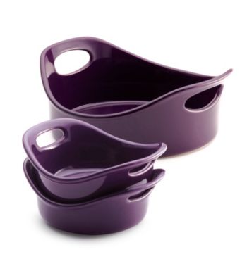 Rachael Ray® Stoneware 3-pc. Purple Small Round Set