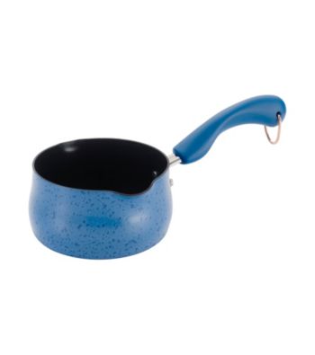 Paual Deen Signature Porcelain 1-qt. Speckled Blueberry Open Saucepan with Pour Spouts