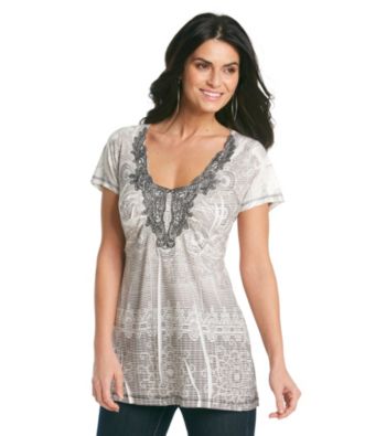 Oneworld® Mini Stripe Lace Tee