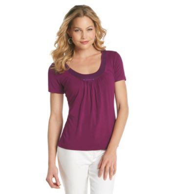 Laura Ashley® Sequin Neckline Tee