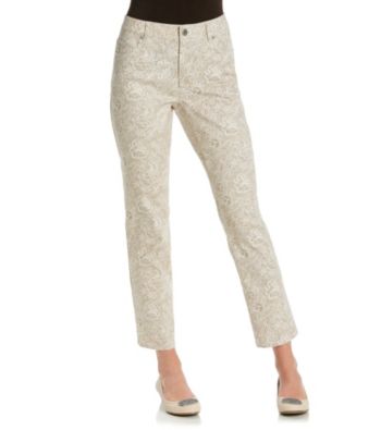 Laura Ashley® Petite's Lace Print Ankle Jean