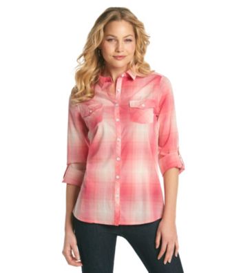 Relativity® Ombre Plaid Shirt