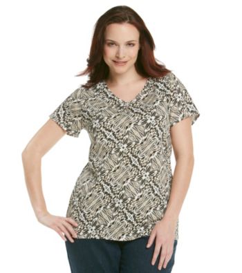 Relativity® Plus Size Printed Crewneck Tee