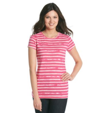 Relativity® Printed Stripe Crewneck Tee