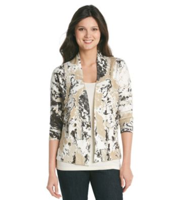 Relativity® Career Open Printed Cardigan