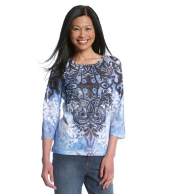 Breckenridge® Blue Print Studded Sublimation Tee