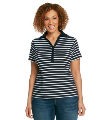 Studio Works Plus Size Short Sleeve Striped Polo