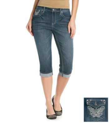 Earl Jean Butterfly Denim Capri