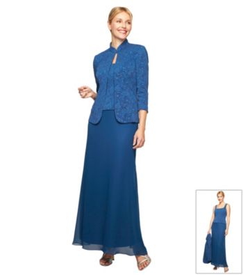 Alex Evenings® Long Dress With Mandarin Jacket