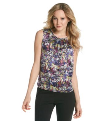 Tahari by Arthur S. Levine® Printed Ruched Neck Cami