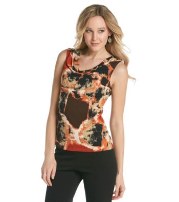 Tahari by Arthur S. Levine® Multi Print Drapeneck Cami