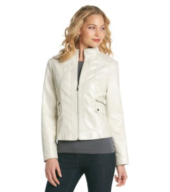 Gallery Faux Leather Snakeskin Zipfront Scuba