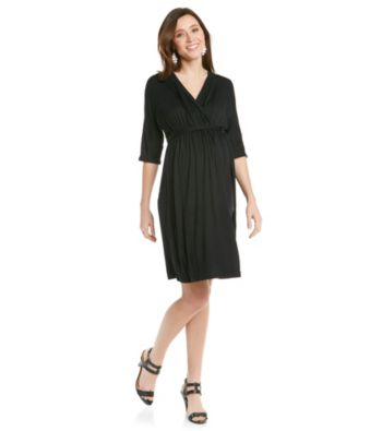 Three Seasons Maternity™ Dolman Surplice Solid Dress