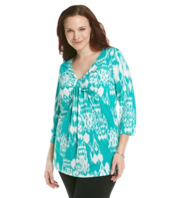 Jones New York Sport® Plus Size V-Neck With Knot Top