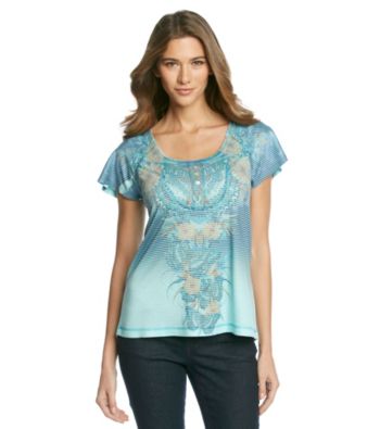 Oneworld® Petite's Mini Stripe Ombre Henley