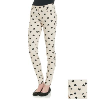 Fire® Juniors' Heart Print Skinny Jeans