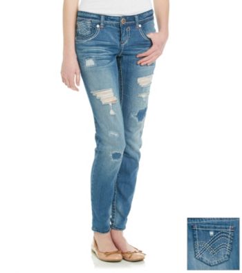 Hydraulic® Juniors' Destructed Bailey Ankle Skinny Jeans