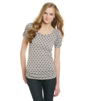 Eyeshadow® Juniors' Polka Dot Ruched Tee