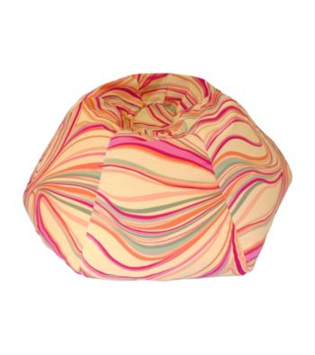 Gold Medal Lemon Suede Swirl Print Bean Bag