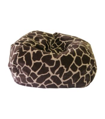 Gold Medal Giraffe Print Micro-Fiber Suede Bean Bag