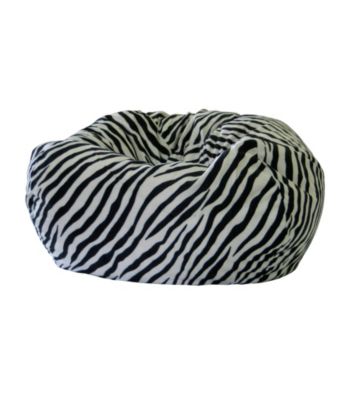 Gold Medal Zebra Print Micro-Fiber Suede Bean Bag