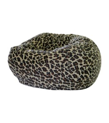 Gold Medal Leopard Print Micro-Fiber Suede Bean Bag