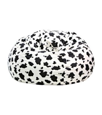 Gold Medal Cow Print Micro-Fiber Suede Bean Bag