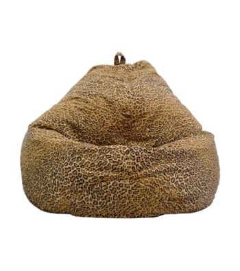 Gold Medal Large Jungle Cat Print Micro-Fiber Suede Bean Bag