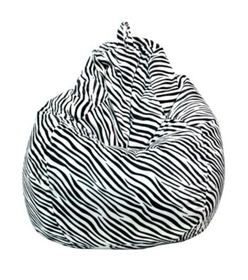 Gold Medal Large Zebra Print Micro-Fiber Suede Bean Bag