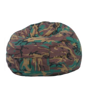 Gold Medal Camouflage Denim Look Bean Bag with Cargo Pocket