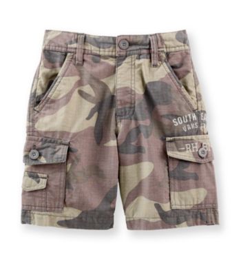 Ruff Hewn Boys' 2T-7 Olive Camo Cargo Shorts