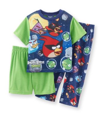 Angry Birds™ Boys' 2T-4T Green/Blue 3-pc. Space Race Pajama Set
