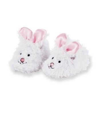 Cuddle Bear® Baby Girls' White Bunny Slippers