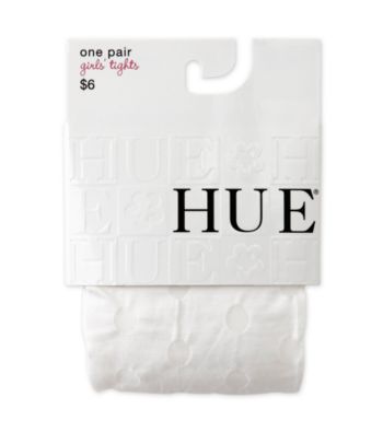HUE® Girls' 4-14 White Polka-Dot Tights