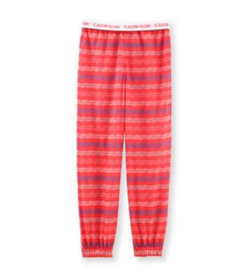 Calvin Klein Girls' 5-16 Pink Logo Print Pajama Pants