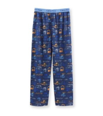 Calvin Klein Boys' 5-16 Blue/Orange Skull Rocker Pajama Pants