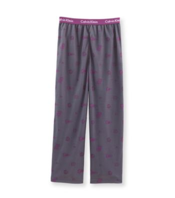 Calvin Klein Boys' 5-16 Grey/Purple Varsity Print Pajama Pants