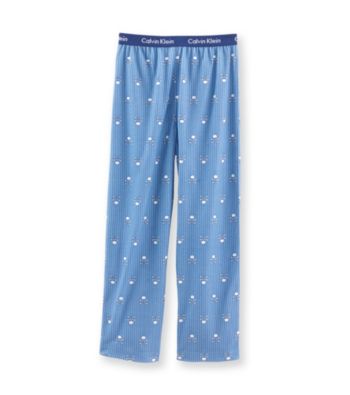 Calvin Klein Boys' 5-16 Blue Skull Print Pajama Pants
