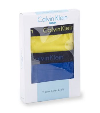 Calvin Klein Boys' 4-18 Yellow/Blue 2-pk. Boxer Briefs