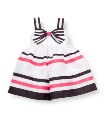 Rare Editions® Baby Girls' White Striped Dress