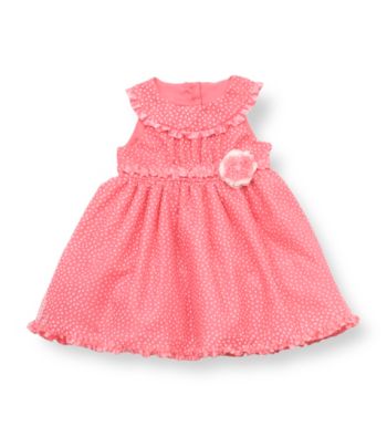 Rare Editions® Baby Girls' Coral Swiss Dot Dress
