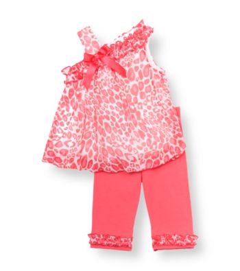 Rare Editions® Baby Girls' Pink Cheetah Print Bubble Leggings Set