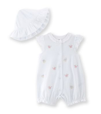 Little Me® Baby Girls' Blue Dainty Dot Romper and Hat