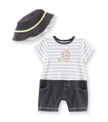 Little Me® Baby Boys' Grey Safari Romper and Hat