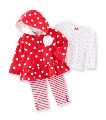 Little Me® Baby Girls' Red/White Polka-Dot Jacket Set