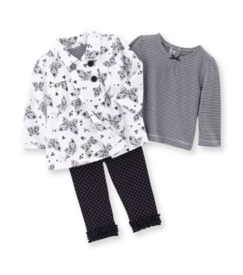 Little Me® Baby Girls' Black/White Butterfly Jacket Set