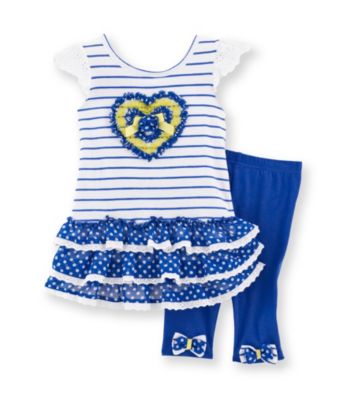 Nannette® Baby Girls' Blue/White 2-pc. Leggings Set