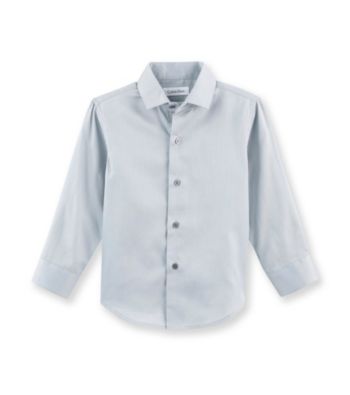 Calvin Klein Boys' 4-20 Grey Long Sleeve Sateen Woven